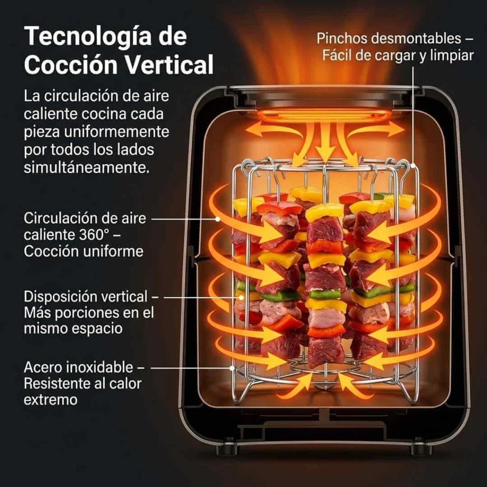 Parrilla para Air Fryer - haz pinchios, carnes y verduras a la parrilla sin carbón ni humo desde casa