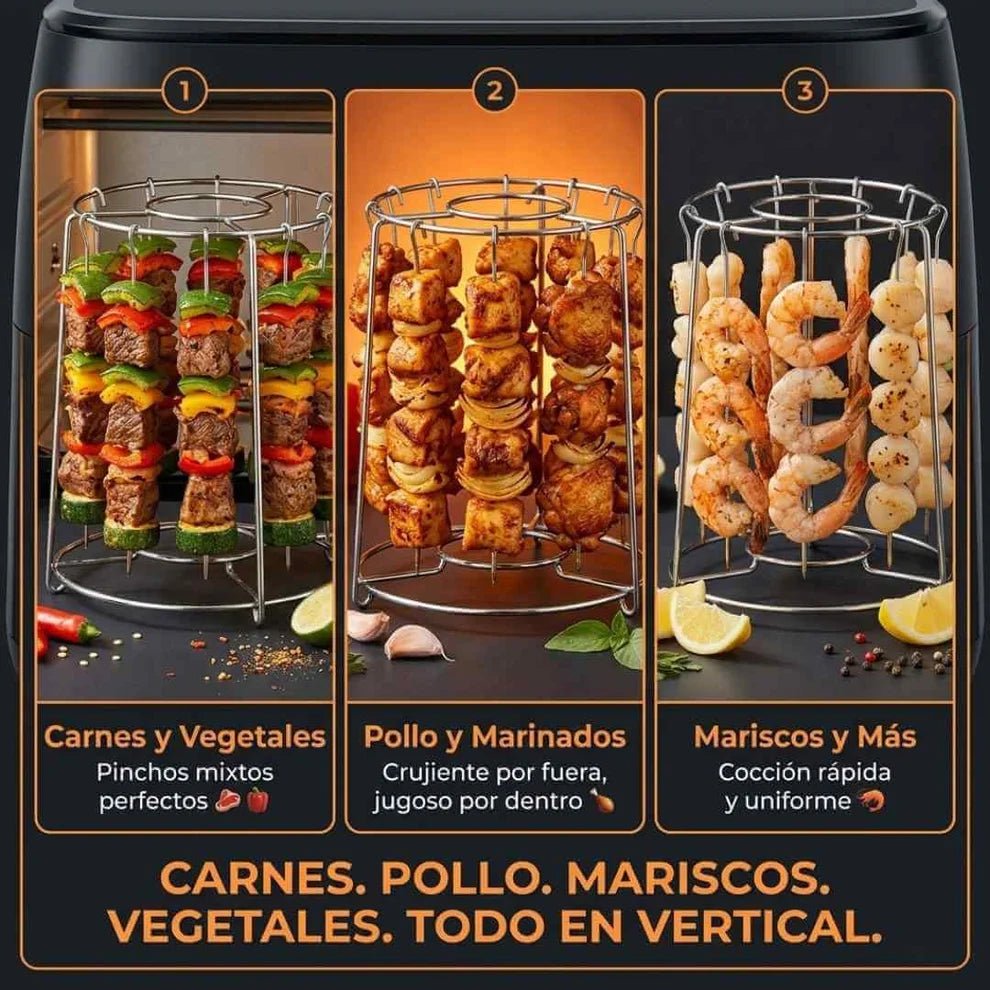 Parrilla para Air Fryer - haz pinchios, carnes y verduras a la parrilla sin carbón ni humo desde casa